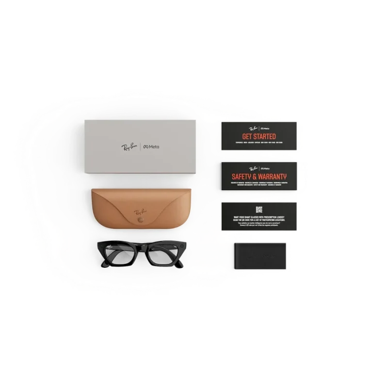 Rayban Meta Zena Gen 3 สี Shiny Black เลนส์ Clear BLF & AR อุปกรณ์ในกล่องพร้อมเคสชาร์จ
