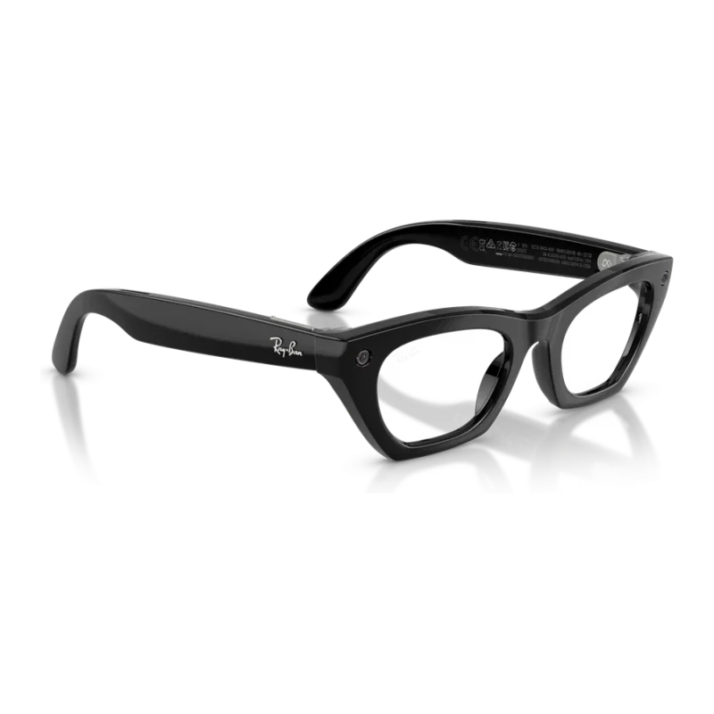Rayban Meta Zena Gen 3 สี Shiny Black เลนส์ Clear BLF & AR มุมเฉียงขวา Rayban Meta Zena Gen 3 สี Shiny Black เลนส์ Clear BLF & AR มุมเฉียงขวา