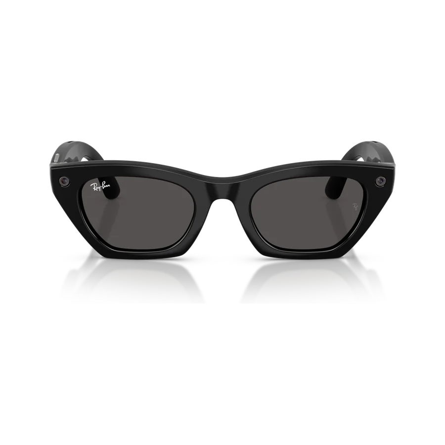 Rayban Meta Zena Gen 3 สี Shiny Black เลนส์ Grey มุมหน้า
