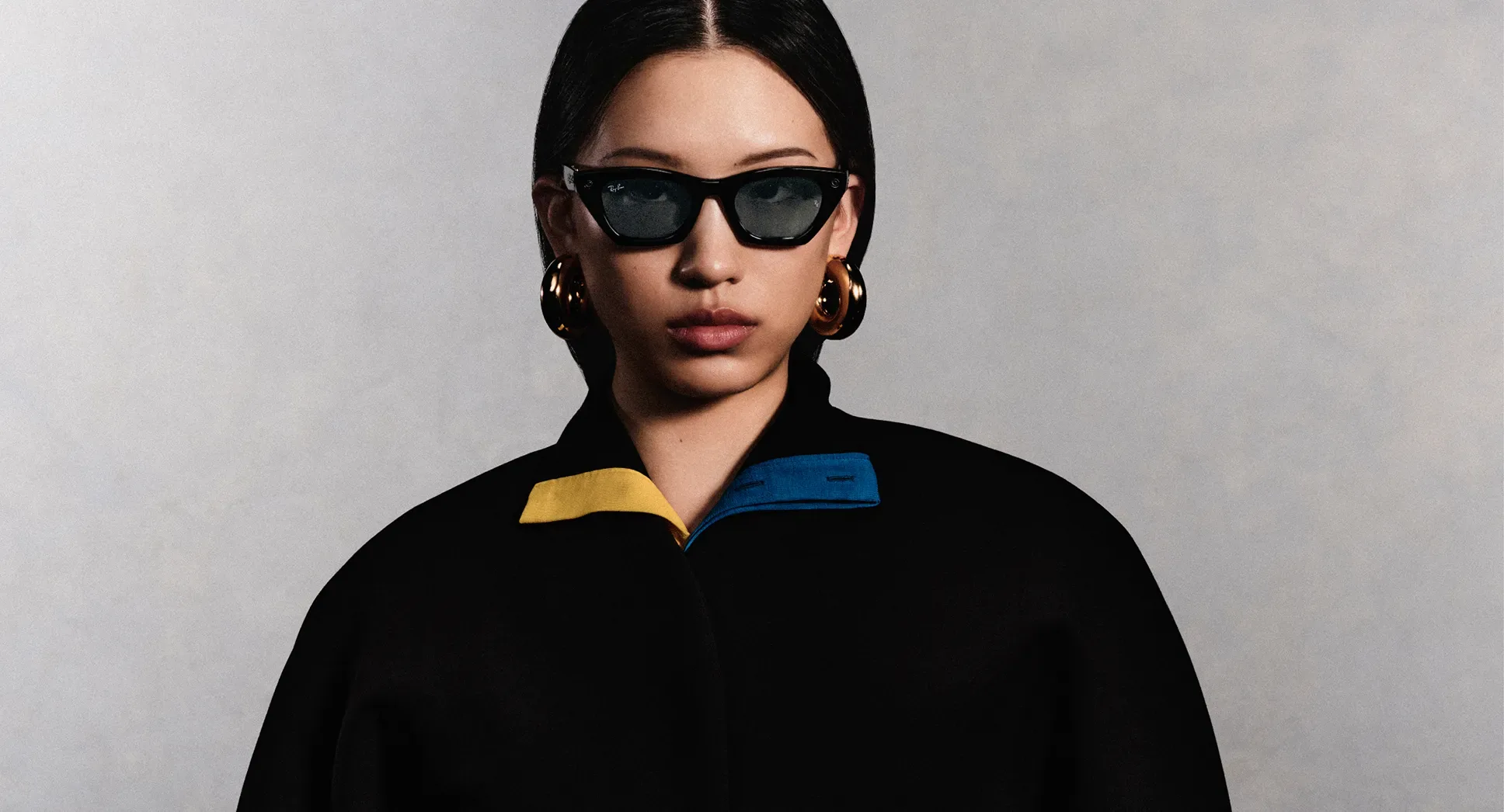 Rayban Meta Zena Gen 3 สี Shiny Black เลนส์ Grey ภาพขณะสวมใส่