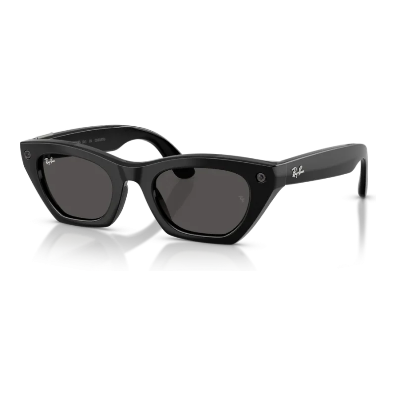 Rayban Meta Zena Gen 3 สี Shiny Black เลนส์ Grey มุมเฉียงซ้าย
