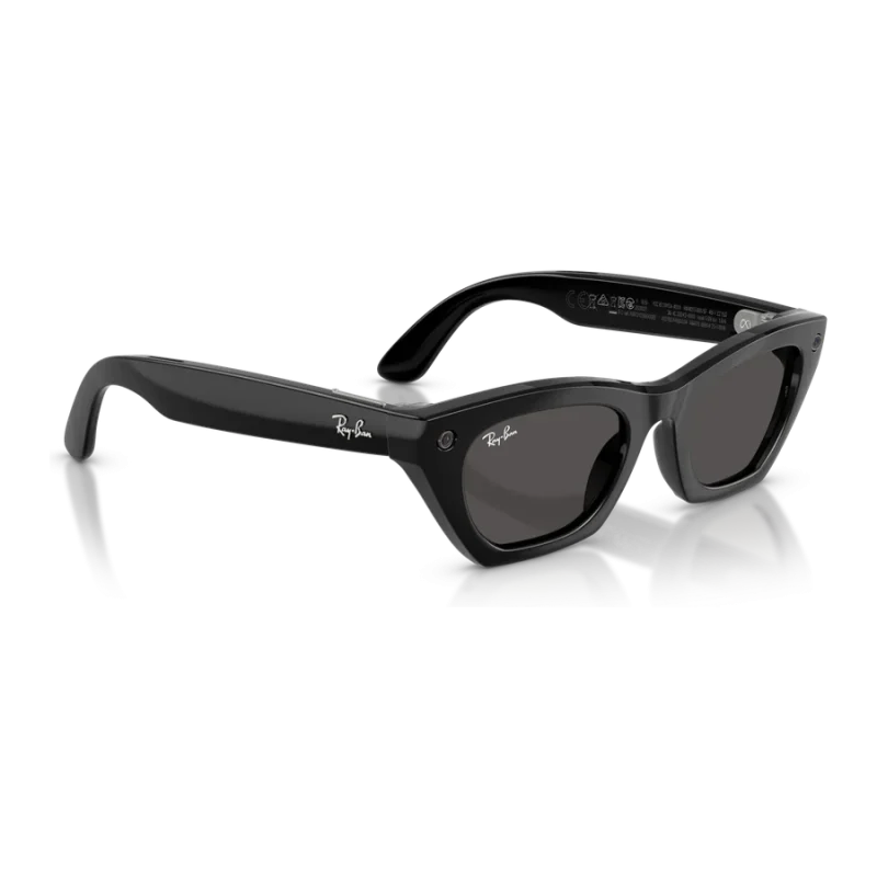 Rayban Meta Zena Gen 3 สี Shiny Black เลนส์ Grey มุมเฉียงขวา Rayban Meta Zena Gen 3 สี Shiny Black เลนส์ Grey มุมเฉียงขวา