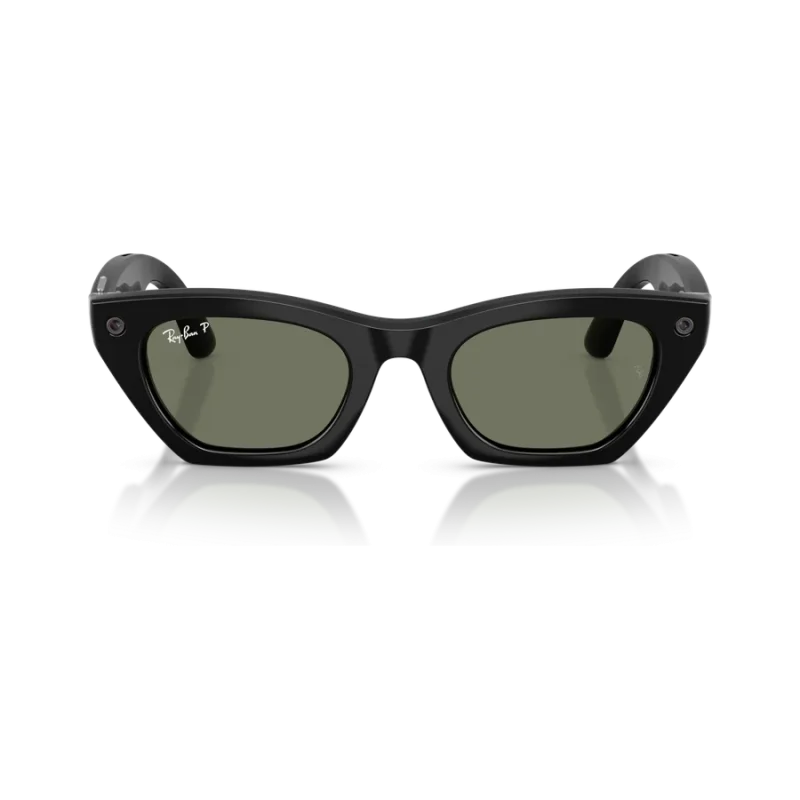 Rayban Meta Zena Gen 3 สี Shiny Black เลนส์ Polarized Green มุมหน้า