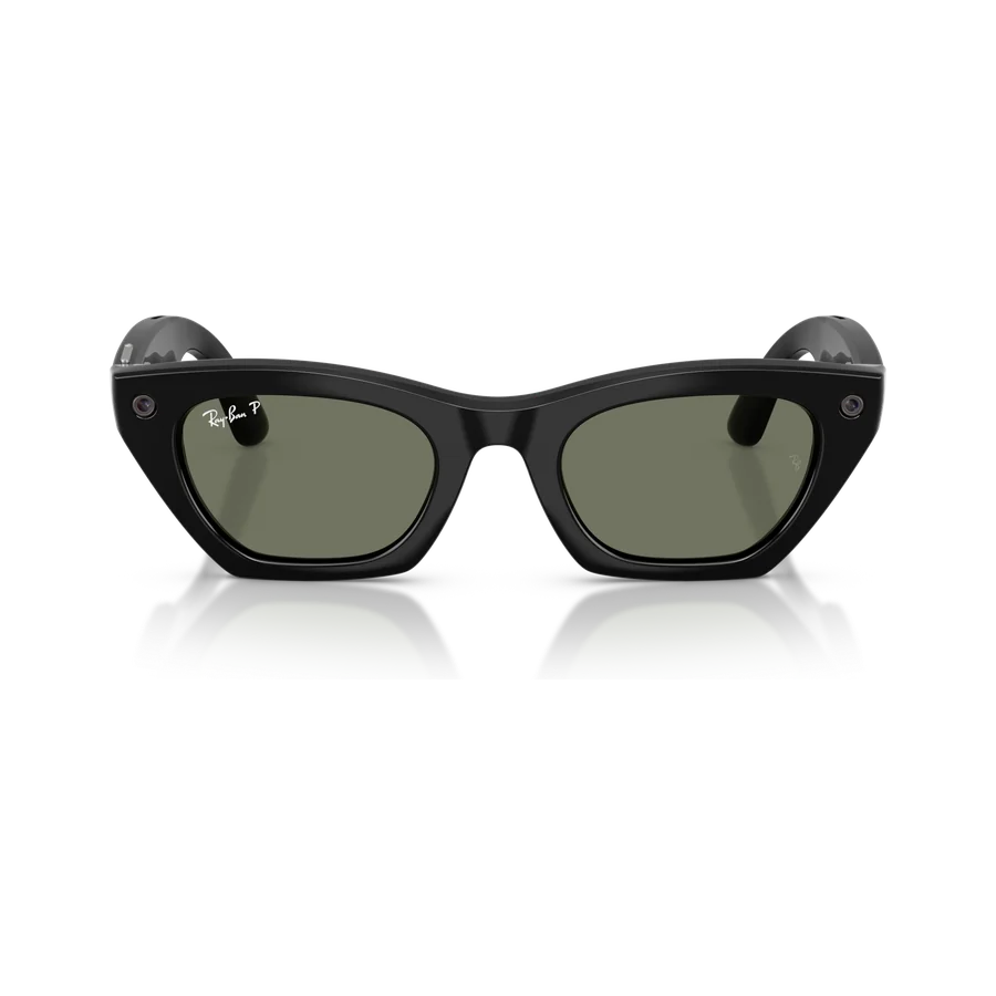 Rayban Meta Zena Gen 3 สี Shiny Black เลนส์ Polarized Green มุมหน้า
