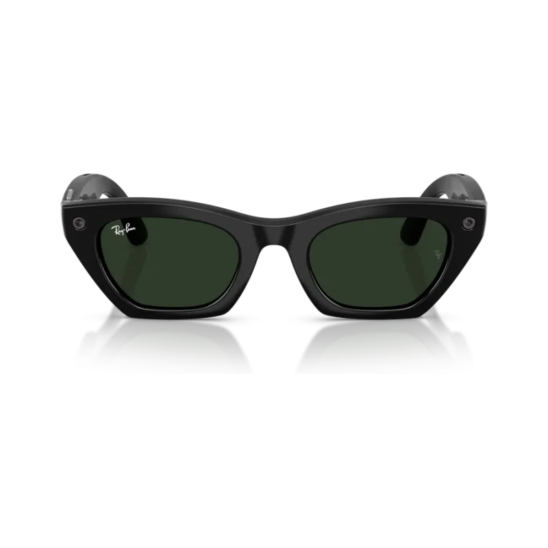 Rayban Meta Zena Gen 3 สี Shiny Black เลนส์ Transitions Gen S Graphite Green มุมหน้า เลนส์เข้มเมื่อโดนแสง