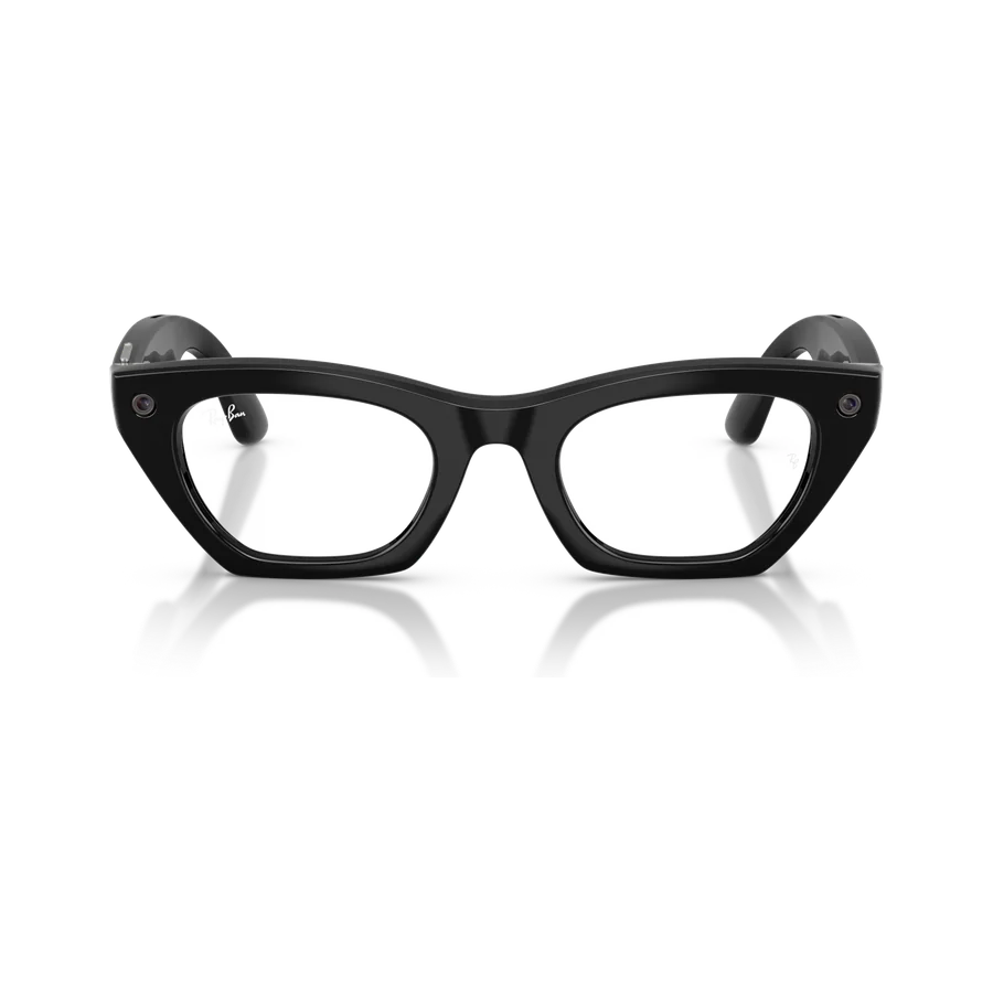 Rayban Meta Zena Gen 3 สี Shiny Black เลนส์ Transitions Gen S Graphite Green มุมหน้า