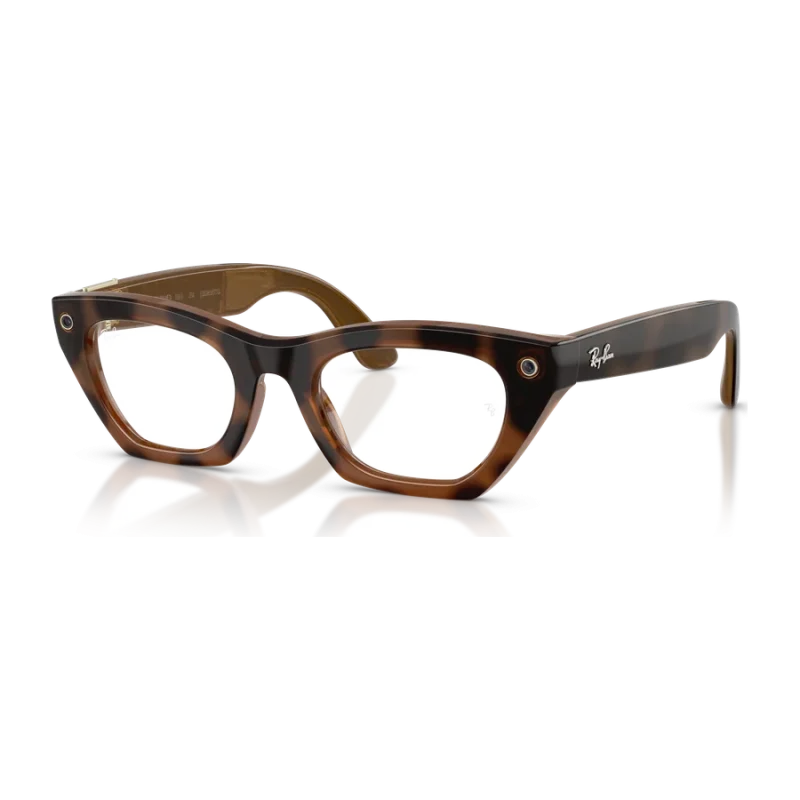 Rayban Meta Zena Optics Gen 3 สี Havana เลนส์ใส Demo Lens มุมเฉียงซ้าย