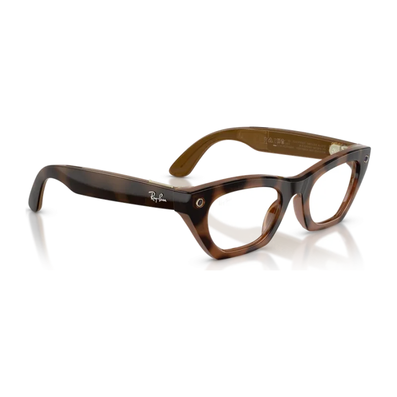 Rayban Meta Zena Optics Gen 3 สี Havana เลนส์ใส Demo Lens มุมเฉียงขวา