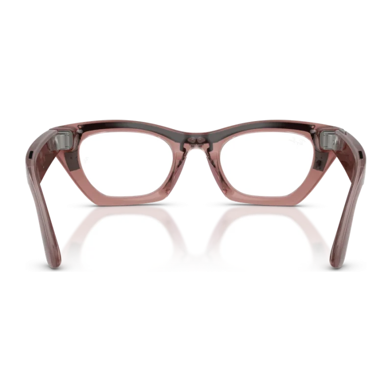 Rayban Meta Zena Optics Gen 3 สี Milky Pink Blush เลนส์ใส Demo Lens มุมด้านหลัง