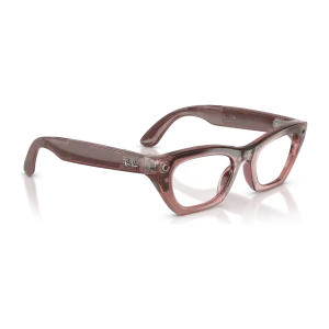Rayban Meta Zena Optics Gen 3 สี Milky Pink Blush เลนส์ใส Demo Lens มุมเฉียงขวา