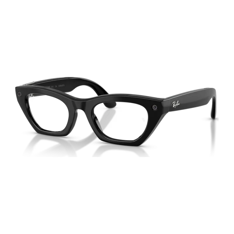 Rayban Meta Zena Optics Gen 3 สี Shiny Black เลนส์ใส Demo Lens มุมเฉียงซ้าย